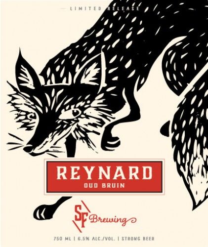 The trickster fox Reynard is sneaking across the label. Reynard Oud Bruin from Strange Fellows Brewing